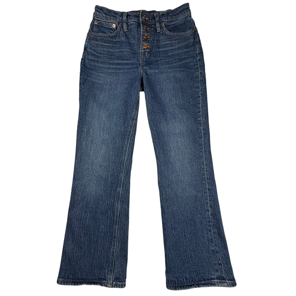 J Crew 10 Inch Billie Demi Boot‎ Crop Jeans Women 26 Medium Wash Button Fly